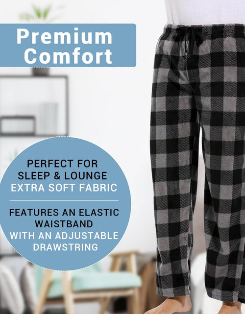 Load image into Gallery viewer, 1Pack or 3Pack Mens PJ Pajama Pants Bottoms Fleece Lounge Pants Sleepwear Plaid Pjs with Pockets Microfleece
