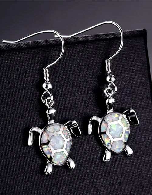 Load image into Gallery viewer, Fashion Women Earrings 2025 Fashion Blue Imitation Opal Drop Earrings Cute Turtle Animal Earrings Female Wedding Jewelry Gift

