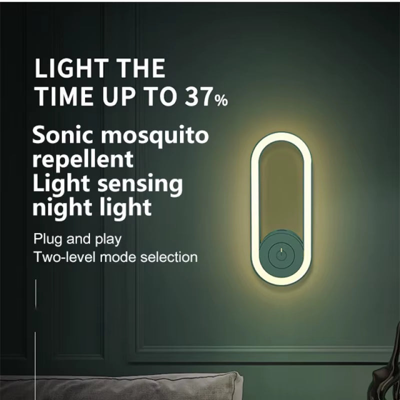 Buzzshield™ Ultrasonic Mosquito Repeller & LED Night Lamp – Sleep Tight, Bite-Free, Every Night