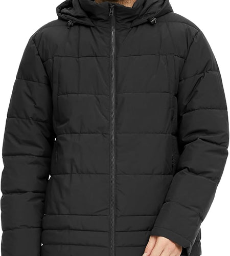 Men'S Thicken Puffer Jacket Padded Waterproof Warm Winter Coat with Hood