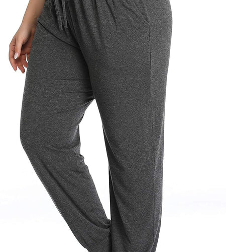 Women'S plus Size Casual Lounge Yoga Pants Comfy Relaxed Joggers Pants Drawstring with Pockets