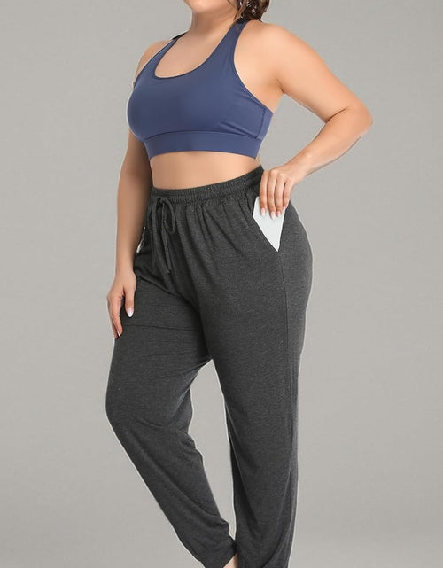 Load image into Gallery viewer, Women'S plus Size Casual Lounge Yoga Pants Comfy Relaxed Joggers Pants Drawstring with Pockets
