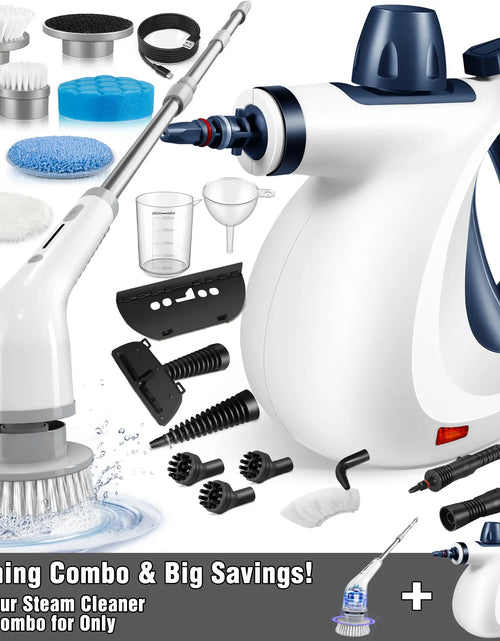 Load image into Gallery viewer, Pressurized Handheld Steam Cleaner &amp; Rechargeable Spin Scrubber
