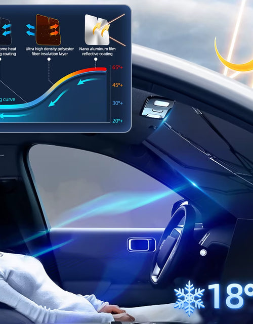Load image into Gallery viewer, Sunshield 360 – Rotatable Umbrella-Style Car Windshield Sunshade with UV &amp; Heat Protection
