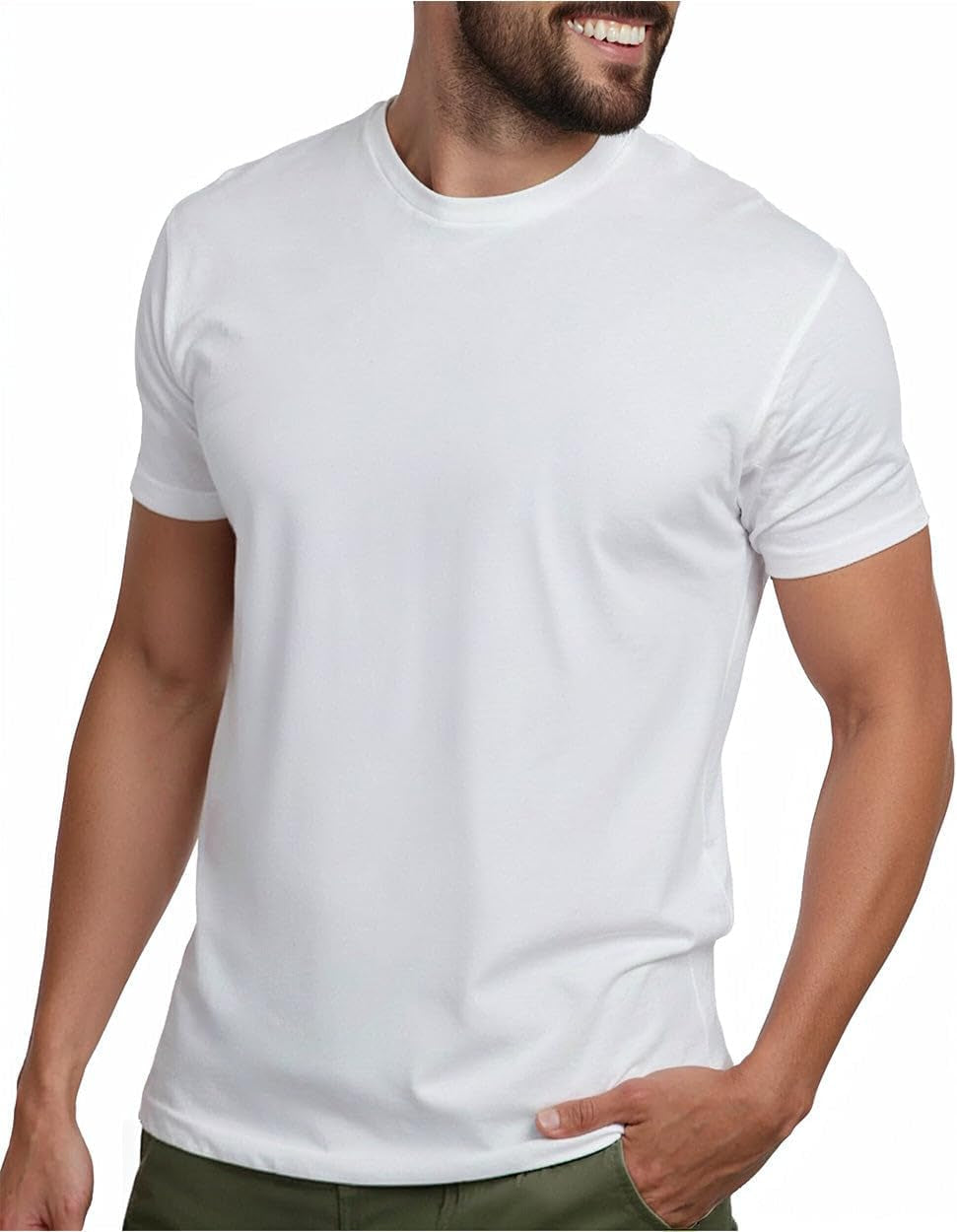 Men'S T-Shirts - Short Sleeve Crew Neck Soft Fitted Tees S - 4XL
