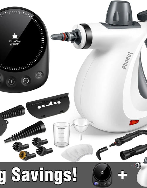 Load image into Gallery viewer, Pressurized Handheld Steam Cleaner &amp; Rechargeable Spin Scrubber
