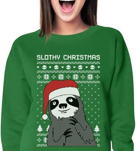 Slothy Christmas Ugly Christmas Sweater Sloth Women Sweatshirt