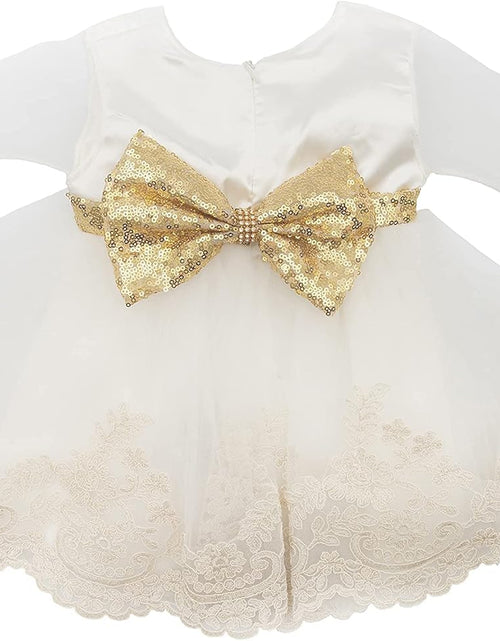 Load image into Gallery viewer, Newborn Baby Girl Lace Dress Set, 4Pc Outfit for Special Occassions
