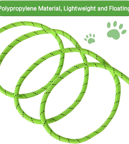 Floating Long Dog Leash, 32Ft Dog Training Leash for Swimming and Lake, Reflective Long Rope Lead with Soft Handle for Outside, Yard, Camping, Hiking and Beach (Green)