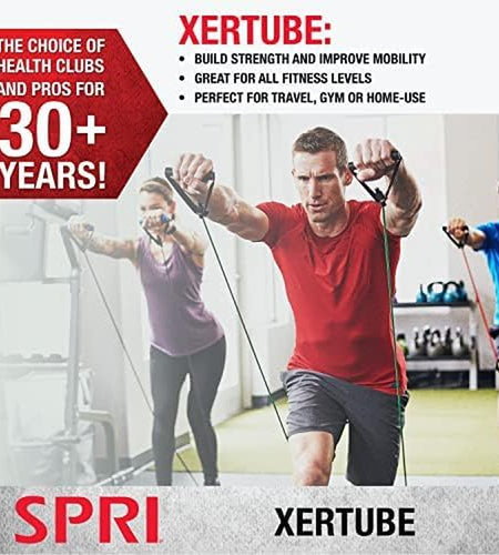 Xertube Resistance Bands with Handles – All Exercise Cords Sold Separately with Home Gym Fitness Door Anchor Attachment Option