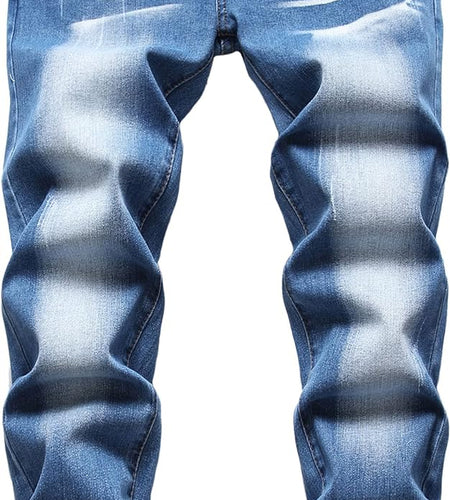 Men'S Slim Fit Stretch Jeans Ripped Skinny Jeans for Men, Distressed Straight Leg Fashion Comfort Flex Waist Pants