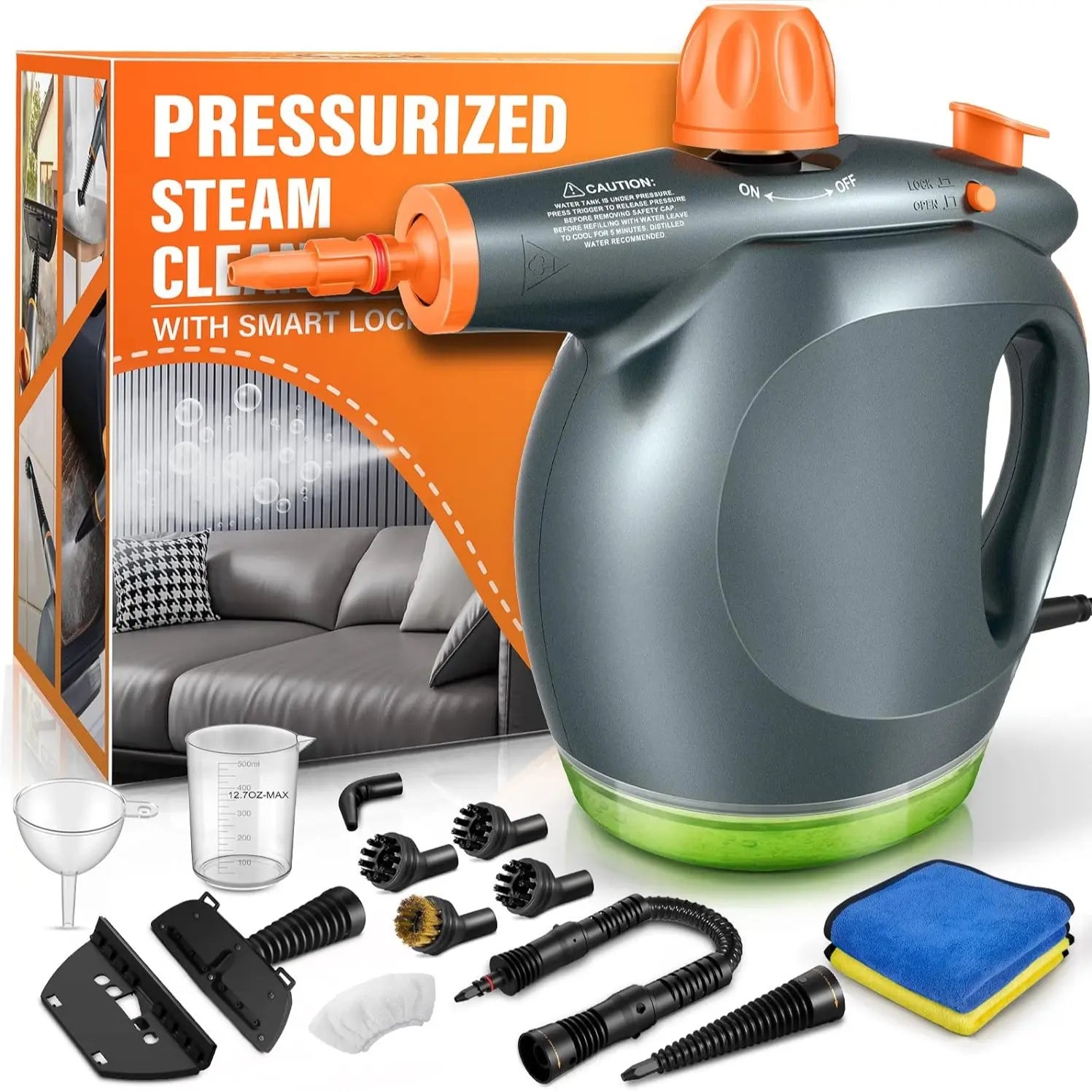 Pressurized Handheld Steam Cleaner & Rechargeable Spin Scrubber