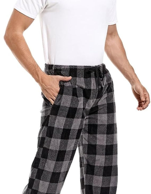 Load image into Gallery viewer, 1Pack or 3Pack Mens PJ Pajama Pants Bottoms Fleece Lounge Pants Sleepwear Plaid Pjs with Pockets Microfleece
