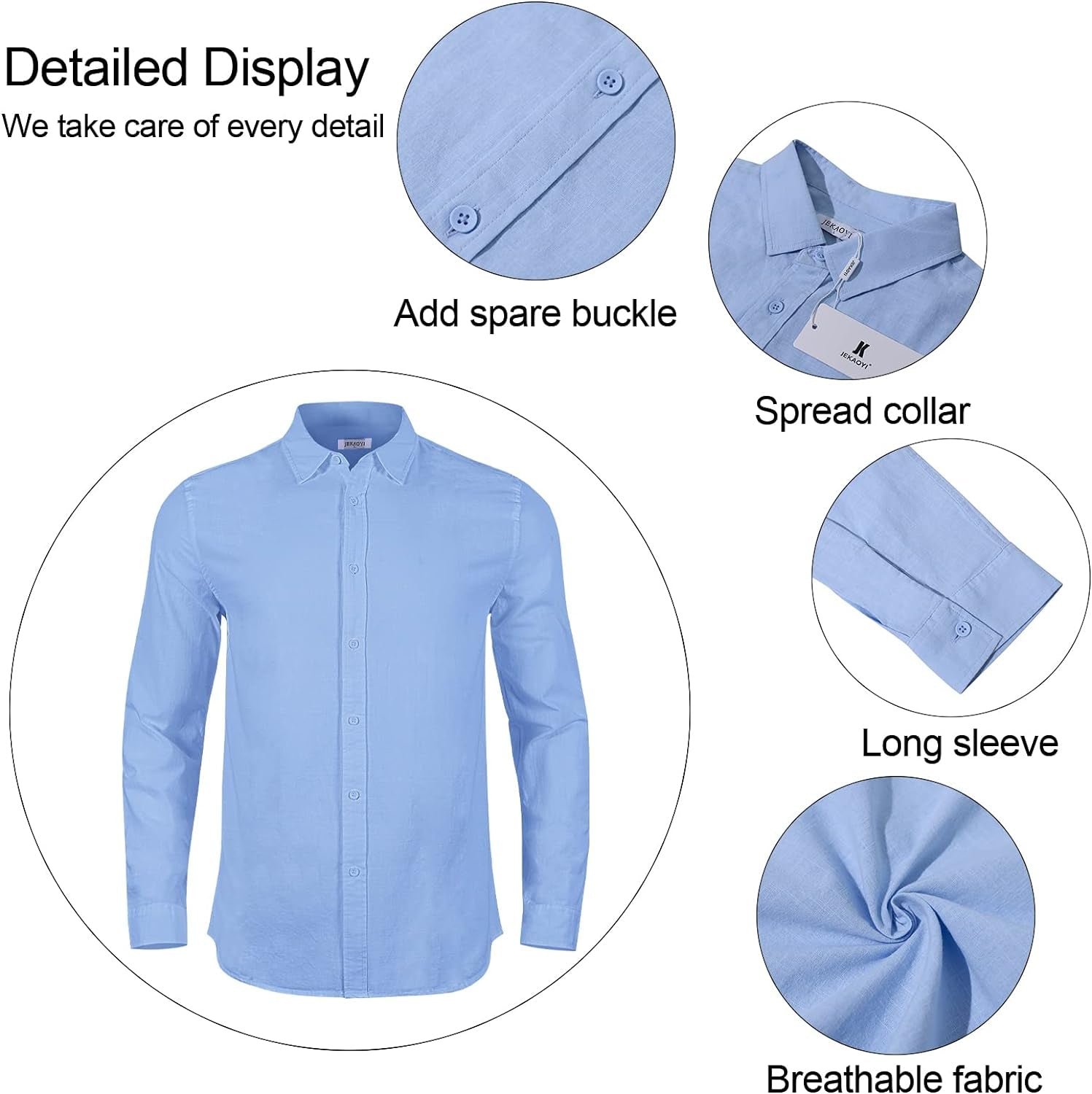 Mens Long Sleeve Casual Cotton Linen Shirts Buttons down Summer Solid Plain Beach Yoga T Shirts
