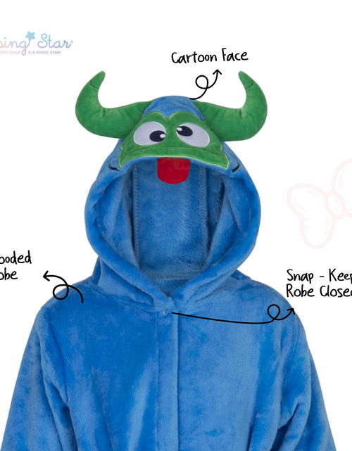 Load image into Gallery viewer, Baby Boy Robe - Soft Plush Bath Towel Robe Spa Set - Baby Bathrobe Towel &amp; Baby Washcloth for Boys - Baby Robe Set 12 - 24 Months (Monster)
