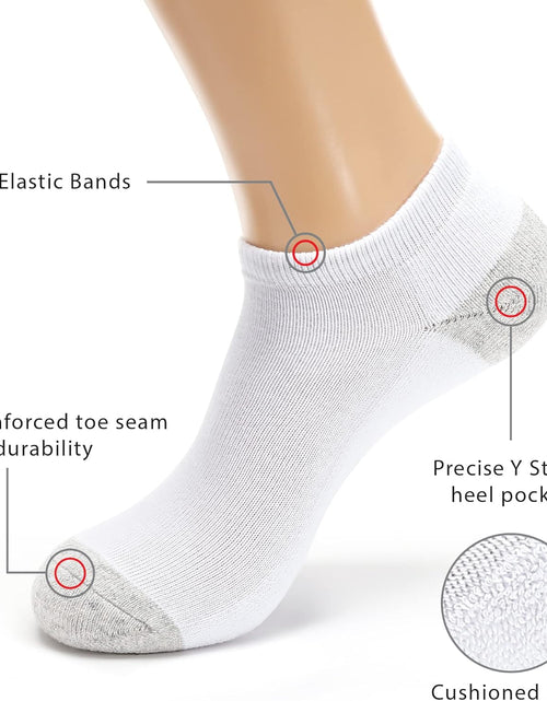 Load image into Gallery viewer, 10/20/600 Pairs Cotton/Poly Slim Fit or Cushion Low Cut Ankle Socks for Men/Women Wholesale Bulk Packs
