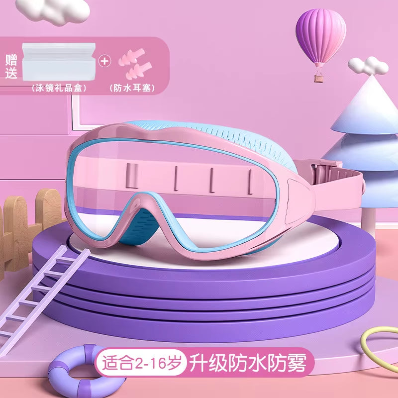 Aquachamp Kids Swim Set – Waterproof Anti-Fog Swimming Goggles & Cap with Protective Case