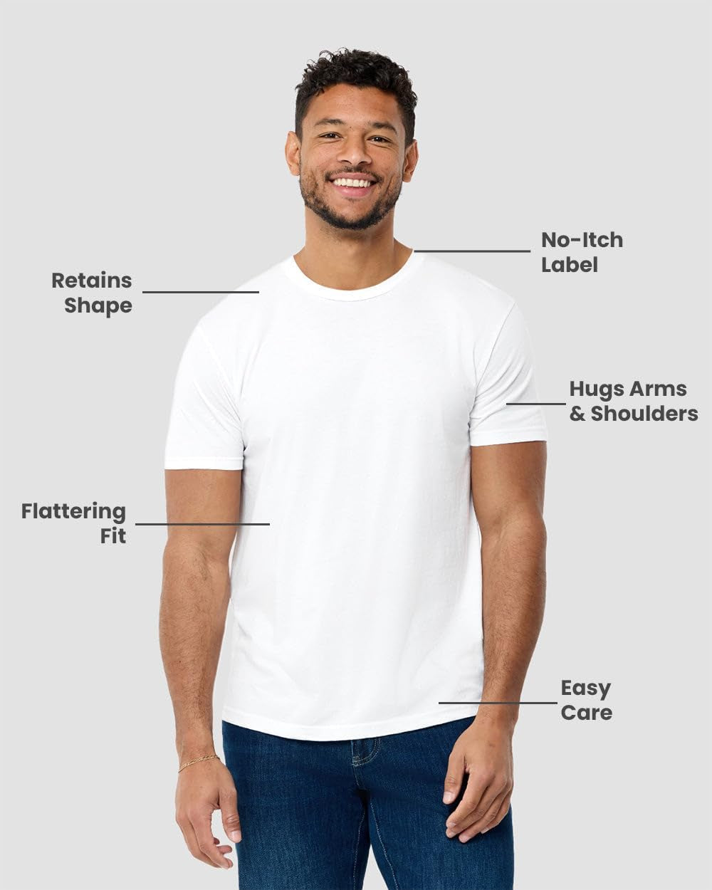 Men'S T-Shirts - Short Sleeve Crew Neck Soft Fitted Tees S - 4XL