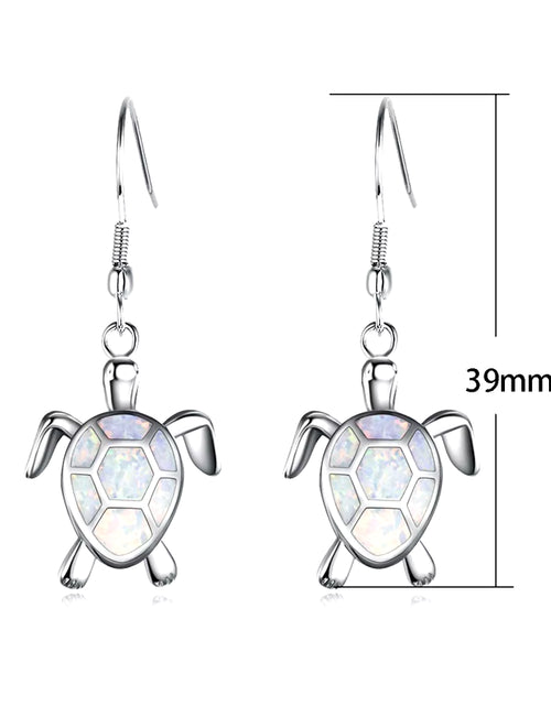 Load image into Gallery viewer, Fashion Women Earrings 2025 Fashion Blue Imitation Opal Drop Earrings Cute Turtle Animal Earrings Female Wedding Jewelry Gift
