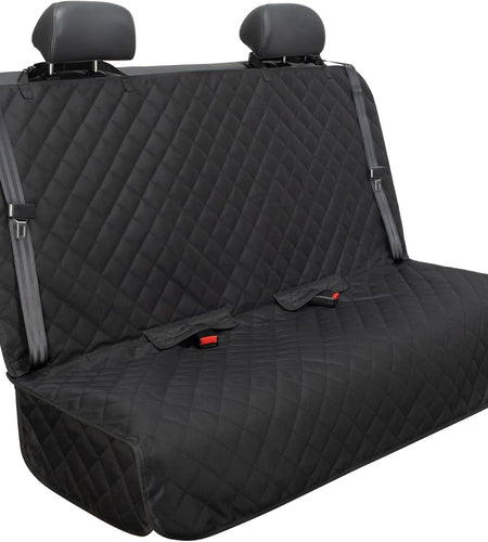 Bench Car Seat Cover Protector - Waterproof, Heavy-Duty and Nonslip Pet Car Seat Cover for Dogs with Universal Size Fits for Vehicles, Trucks & Suvs(Black)