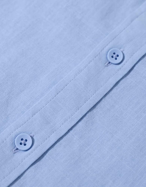 Load image into Gallery viewer, Mens Long Sleeve Casual Cotton Linen Shirts Buttons down Summer Solid Plain Beach Yoga T Shirts
