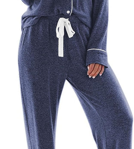 Women'S Pajamas Long Sleeve Sleepwear Casual Button down Loungewear Soft Pjs Set S-XXL