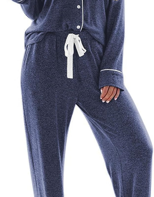 Load image into Gallery viewer, Women'S Pajamas Long Sleeve Sleepwear Casual Button down Loungewear Soft Pjs Set S-XXL
