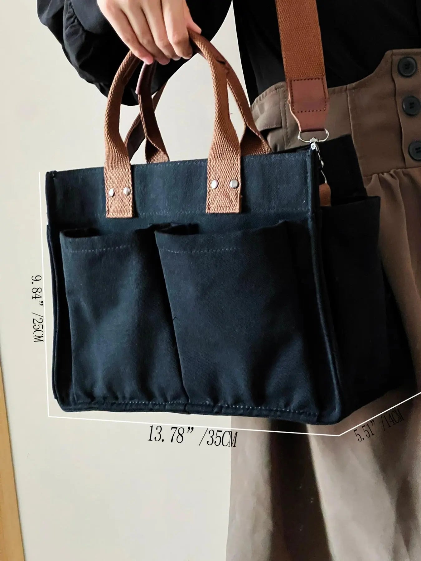 Large Capacity with Removable Bottom Canvas Tote Bag