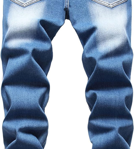 Men'S Slim Fit Stretch Jeans Ripped Skinny Jeans for Men, Distressed Straight Leg Fashion Comfort Flex Waist Pants