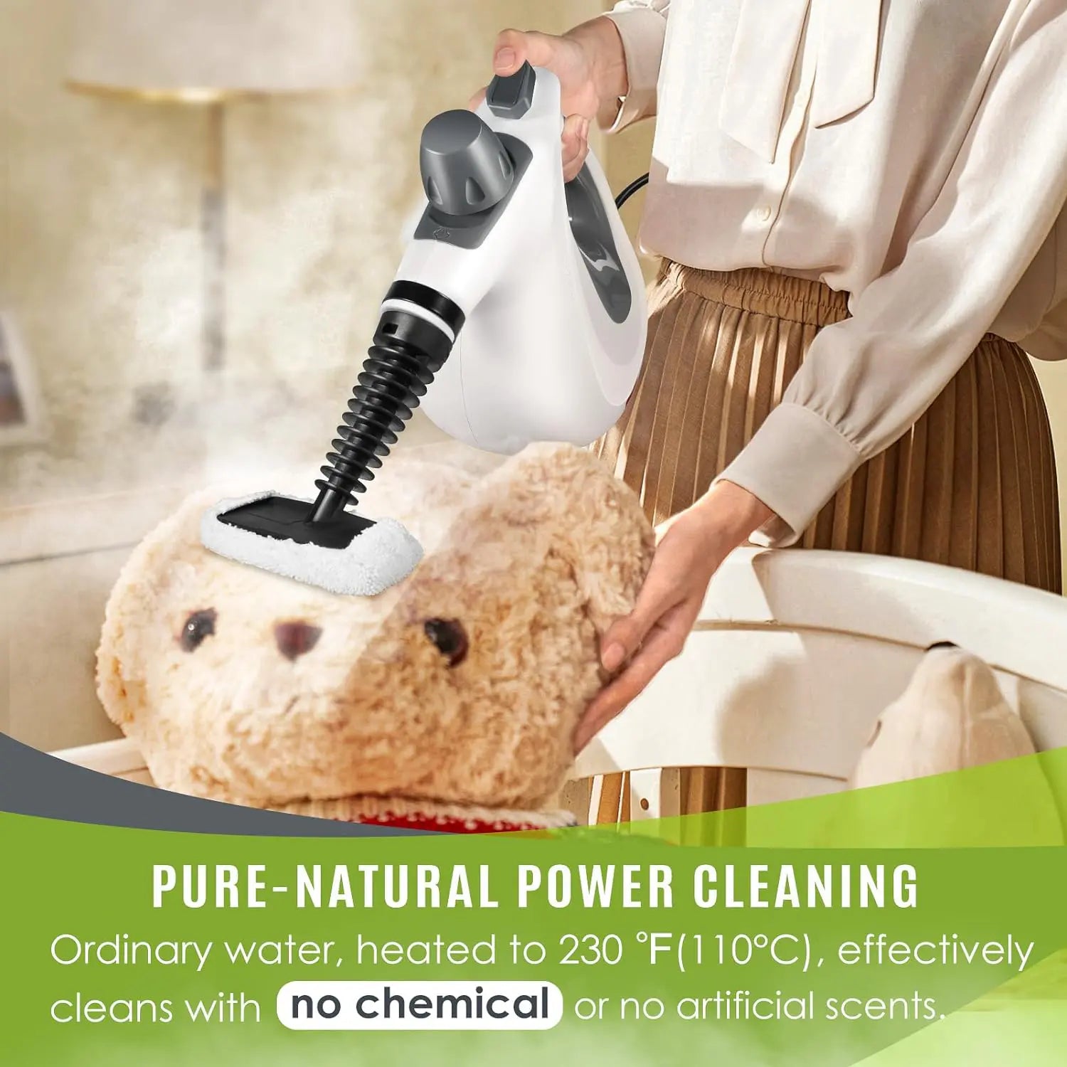 Pressurized Handheld Steam Cleaner & Rechargeable Spin Scrubber